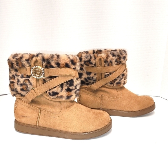 GBG Los Angeles bootie faux fur and suede camel color Size: 8.5 - Picture 1 of 5